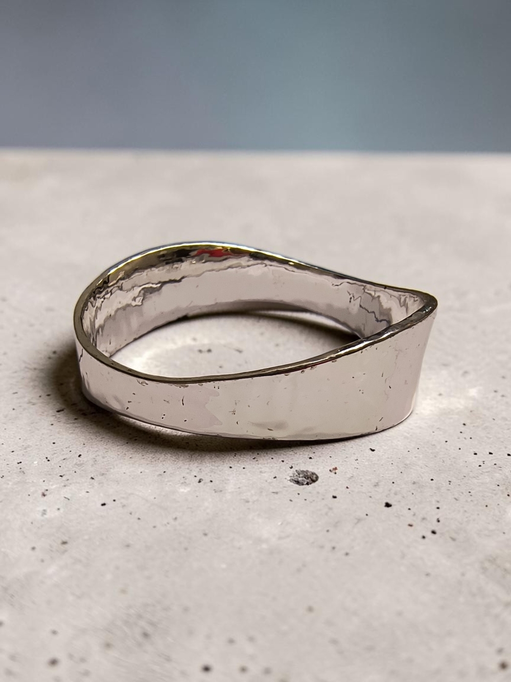 Robert Lee Morris Soho Slightly Textured Silver Plated Thick Bangle Bracelet